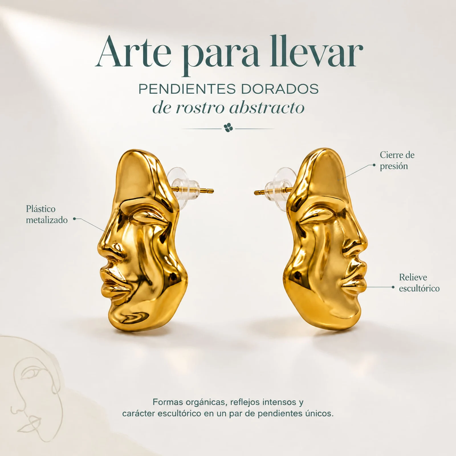 Pendiente de Plástico Metalizado