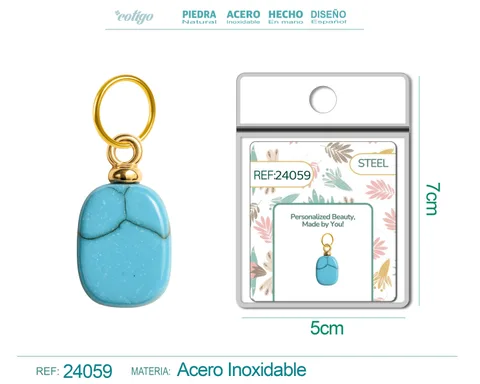 CHARM ACERO DORADO CHAPADO ORO 14 K