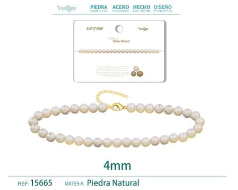 PULSERA AGATA DE BAMBÚ 4MM