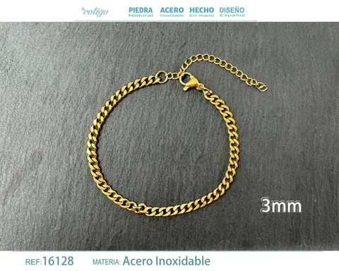 PULSERA DE CADENA ACERO DORADO