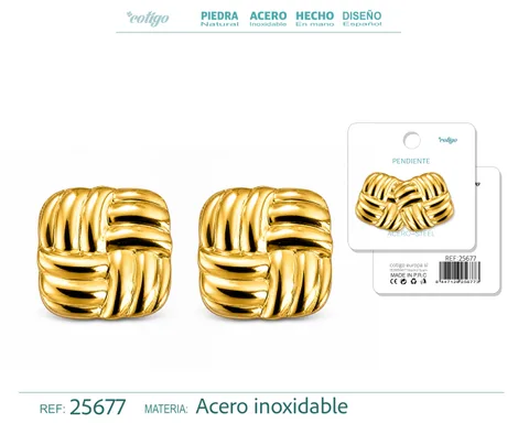 Pendiente Acero Inoxidable color Dorado