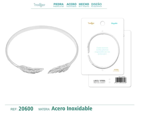 BRAZALETE ACERO COLOR PLATEADO