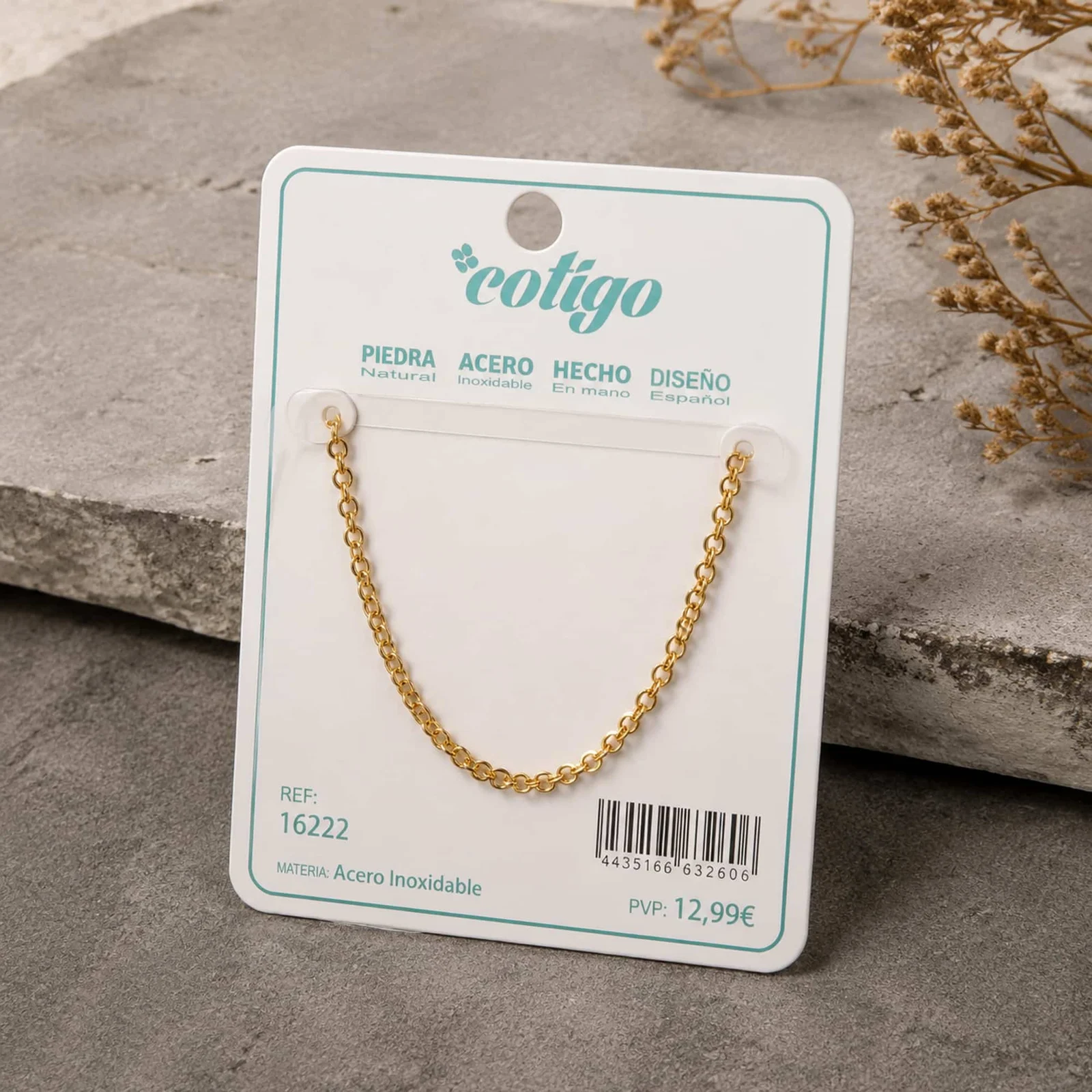 COLLAR DE CADENA ACERO DORADO