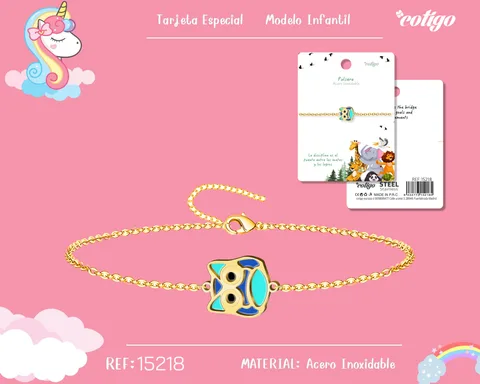 PULSERA DE NIÑA ACERO COLOR DORADO