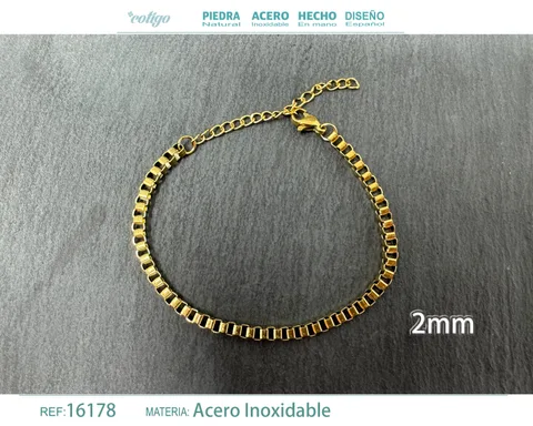 PULSERA DE CADENA ACERO DORADO