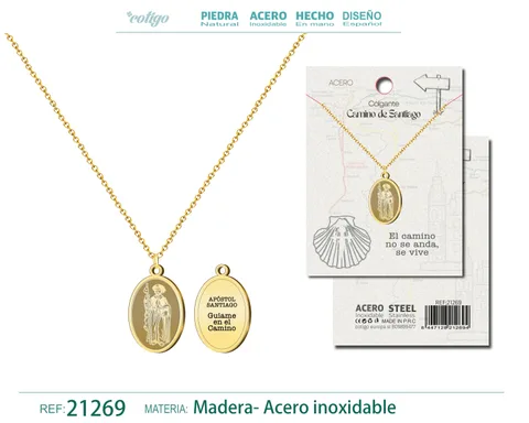 COLGANTE SANTIAGO APÓSTOL ACERO DORADO