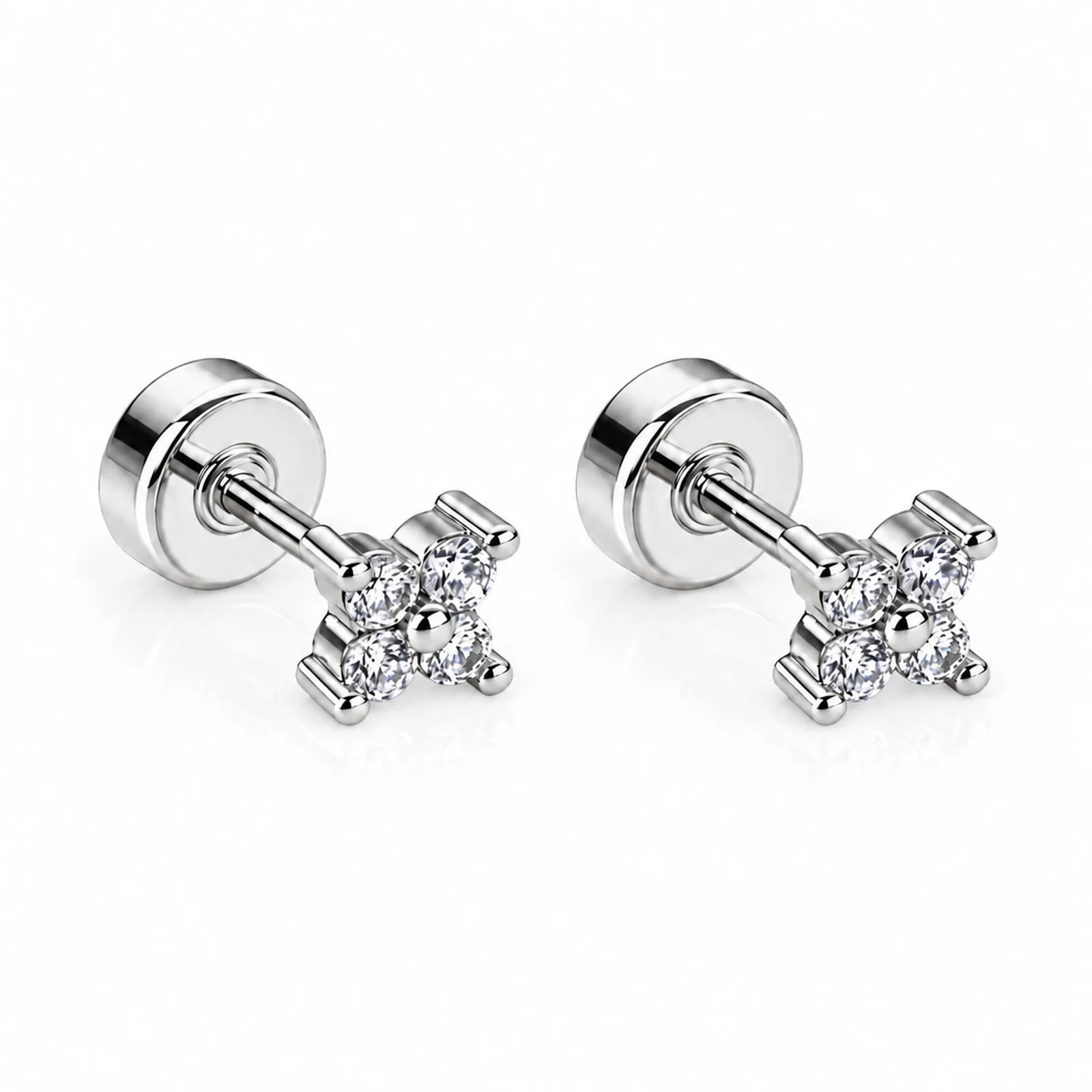 Pendiente-Piercing Bañado Oro 18K y con Circonita