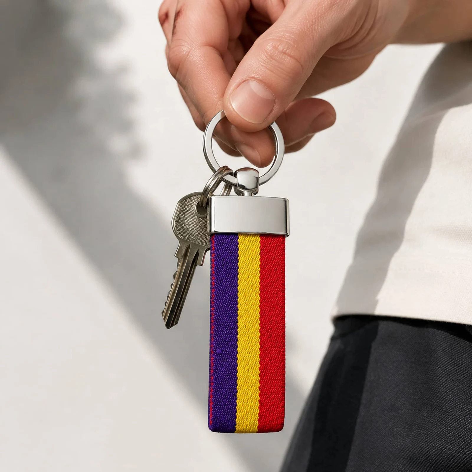 LLAVERO BANDERA ESPAÑA DE CINTA