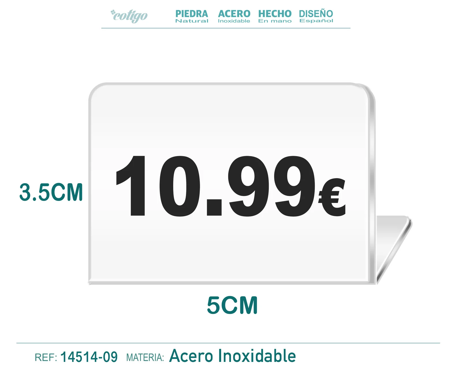 Placa Acero 3.5x5cm-10.99