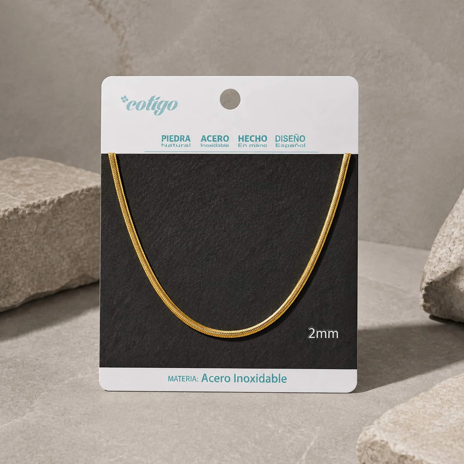 COLLAR DE CADENA ACERO DORADO