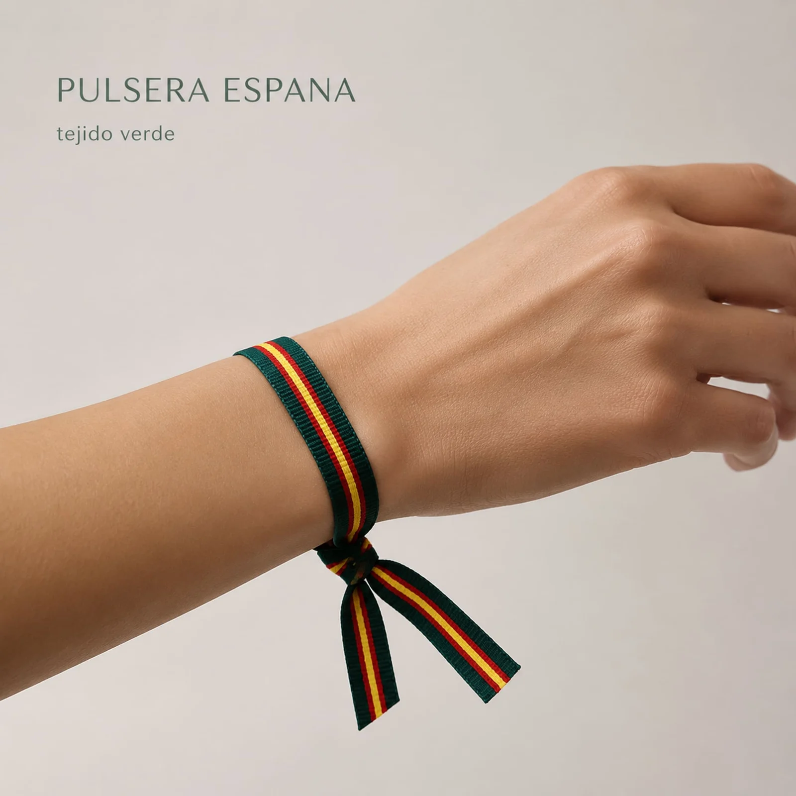 PULSERA ESPAÑA ANCHO 1CM VERDE