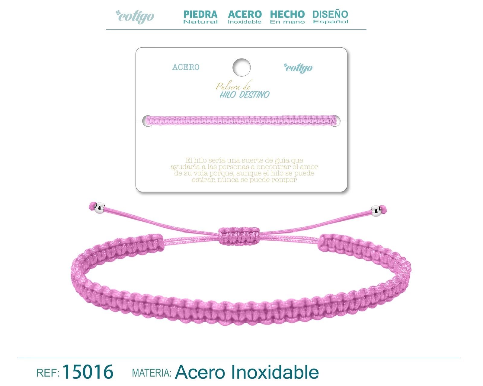 PULSERA HILO DESTINO COLOR ROSA
