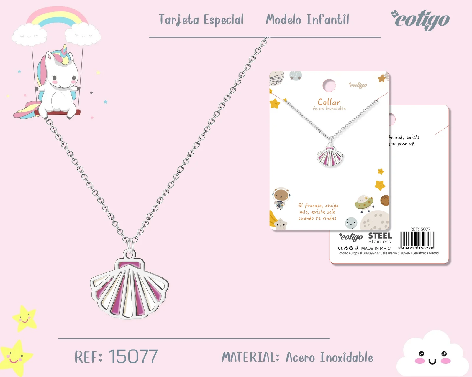 COLLAR NIÑA ACERO COLOR PLATEADO