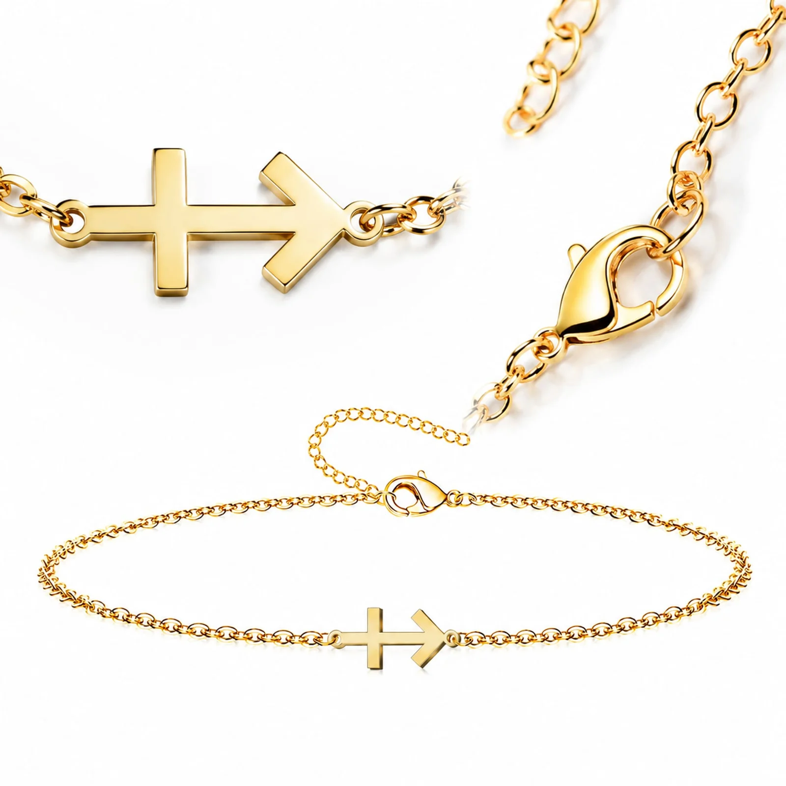 PULSERA CRUZ CONTRA EL MALACERO DORADO