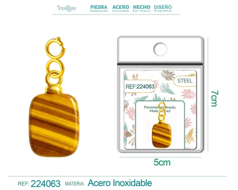 CHARM ACERO DORADO CHAPADO ORO 14 K-CON CIERRE
