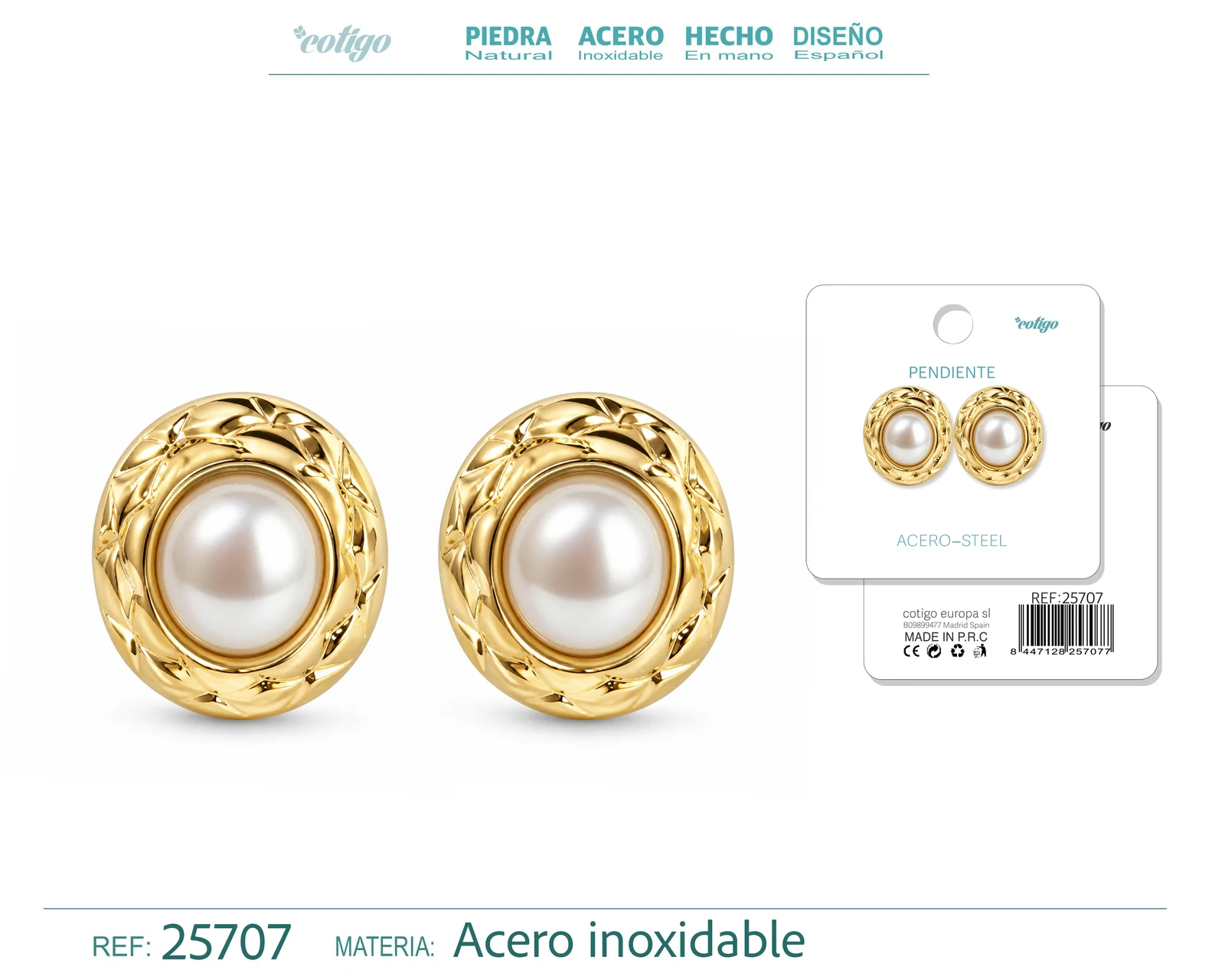 Pendiente Acero Inoxidable color Dorado