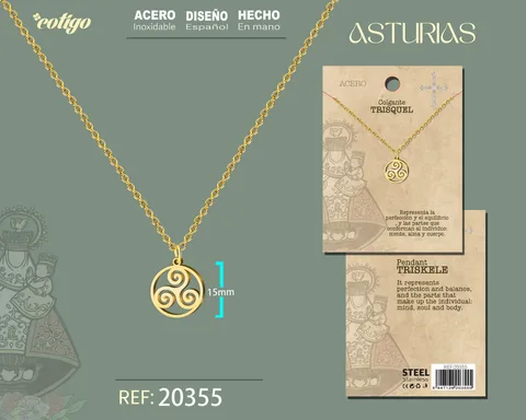 COLGANTE TRISQUEL ACERO DORADO