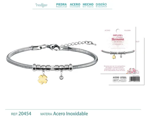PULSERA DE DIPLOMA ACERO PARA MEJOR HERMANA