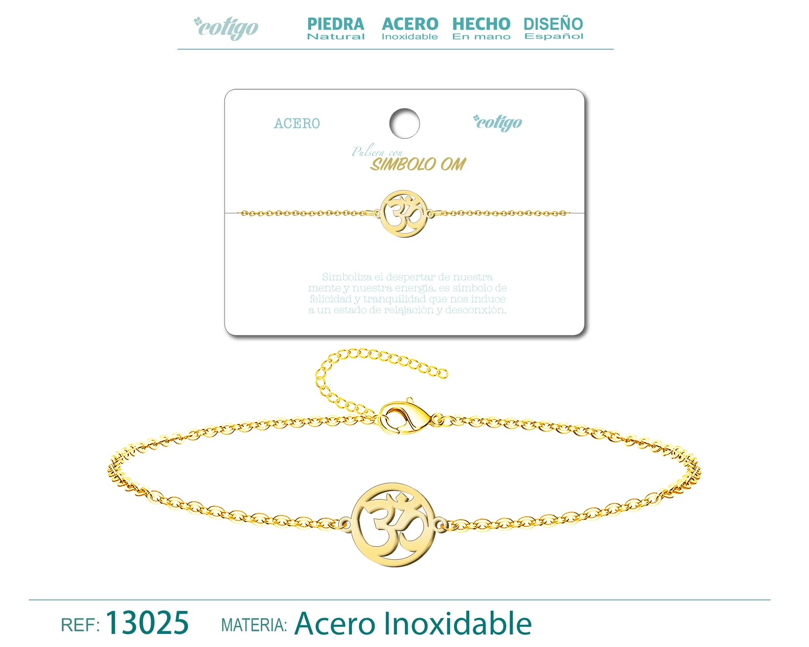 PULSERA SIMBOLO OMACERO DORADO