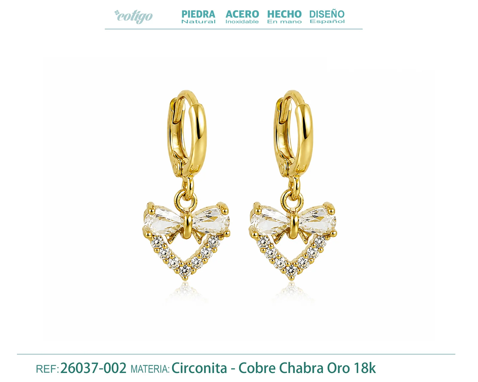 Brinco de argola com pendente de zircónia cúbica prateada