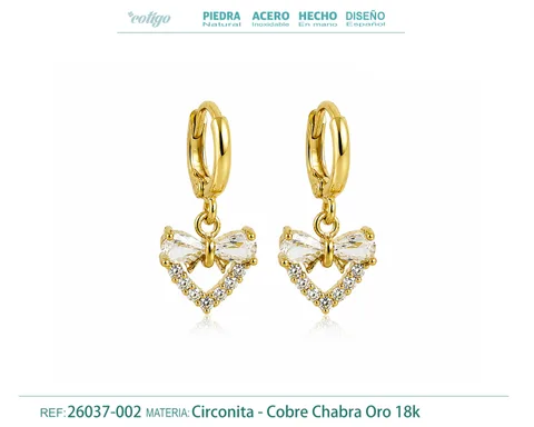 Brinco de argola com pendente de zircónia cúbica prateada