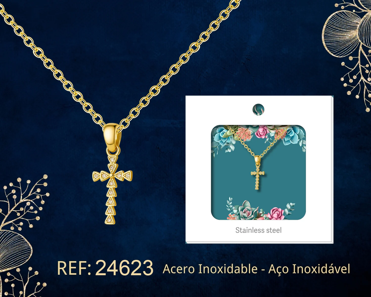 COLGANTE CHAPADO ORO 14K CON CIRCONITA