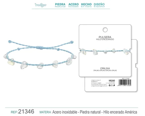 PULSERA HILO ENCERADO CON OPALINA