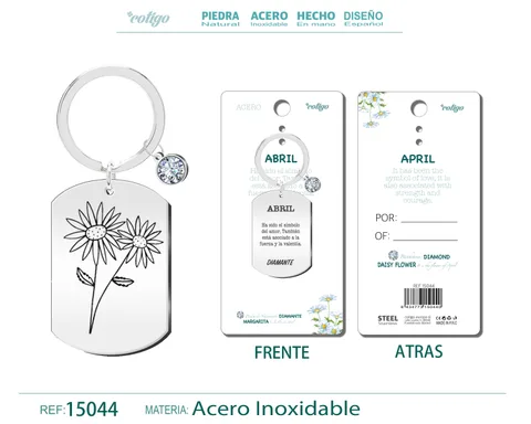 LLAVERO ACERO PARA NACIMIENTO DE ABRIL