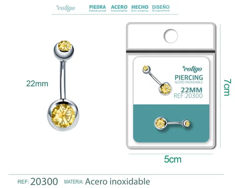 PIRERCING ACERO ANTIALERGICO COLOR PLATEADO+DORADO