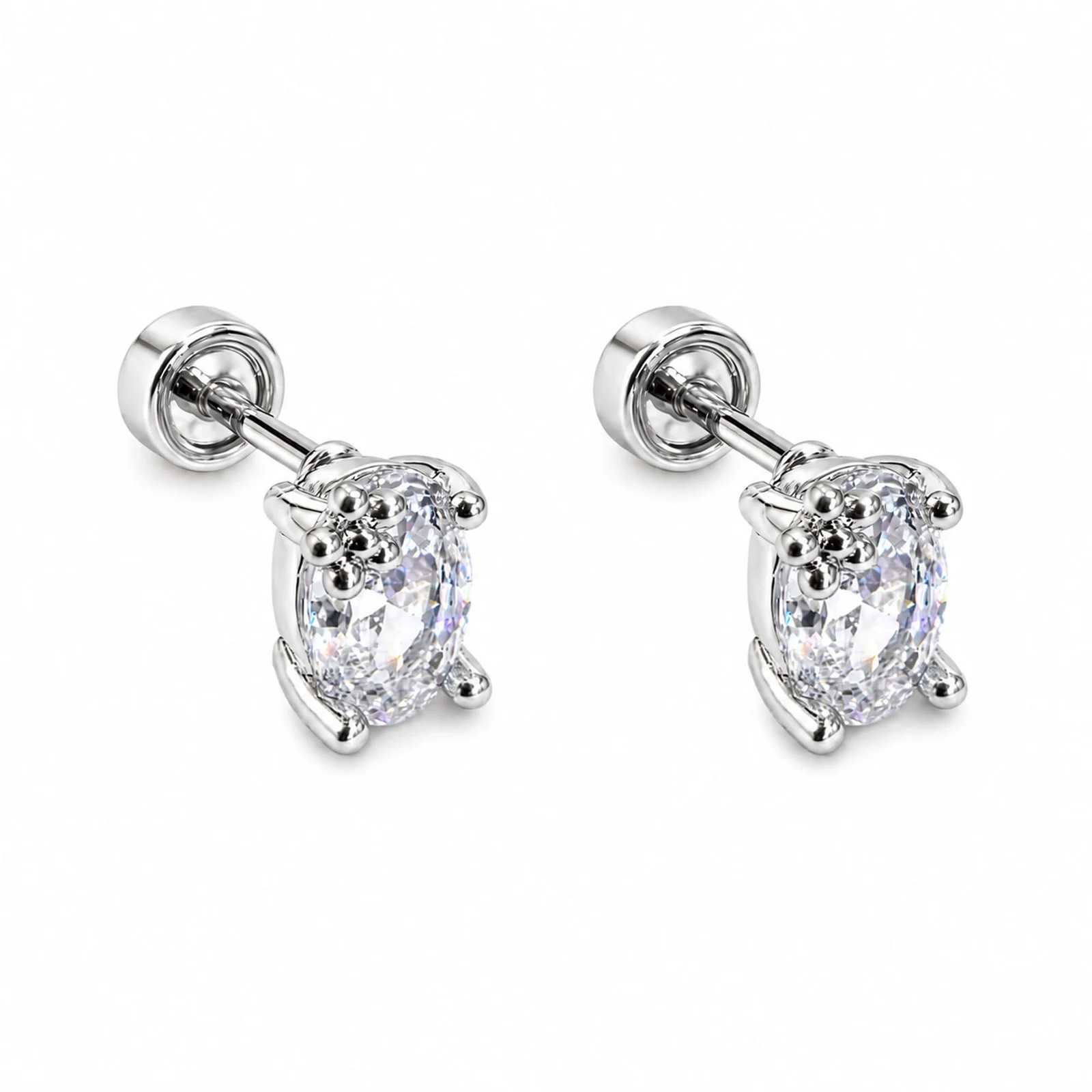 Pendiente-Piercing Bañado Oro 18K y con Circonita
