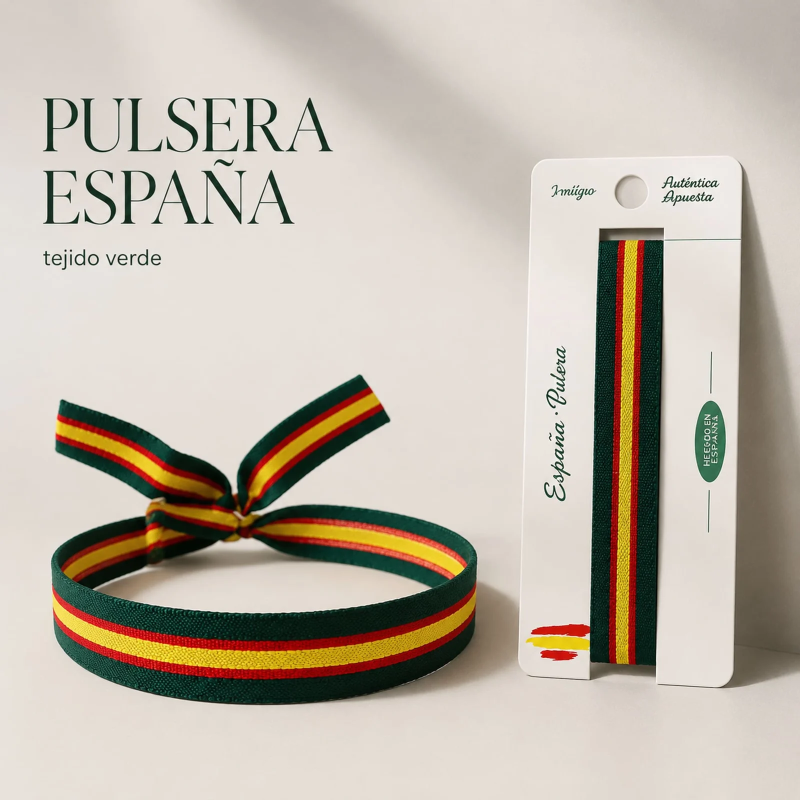 PULSERA ESPAÑA TEJIDO-VERDE