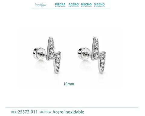 Pendiente-Piercing Bañado Oro 18K y con Circonita