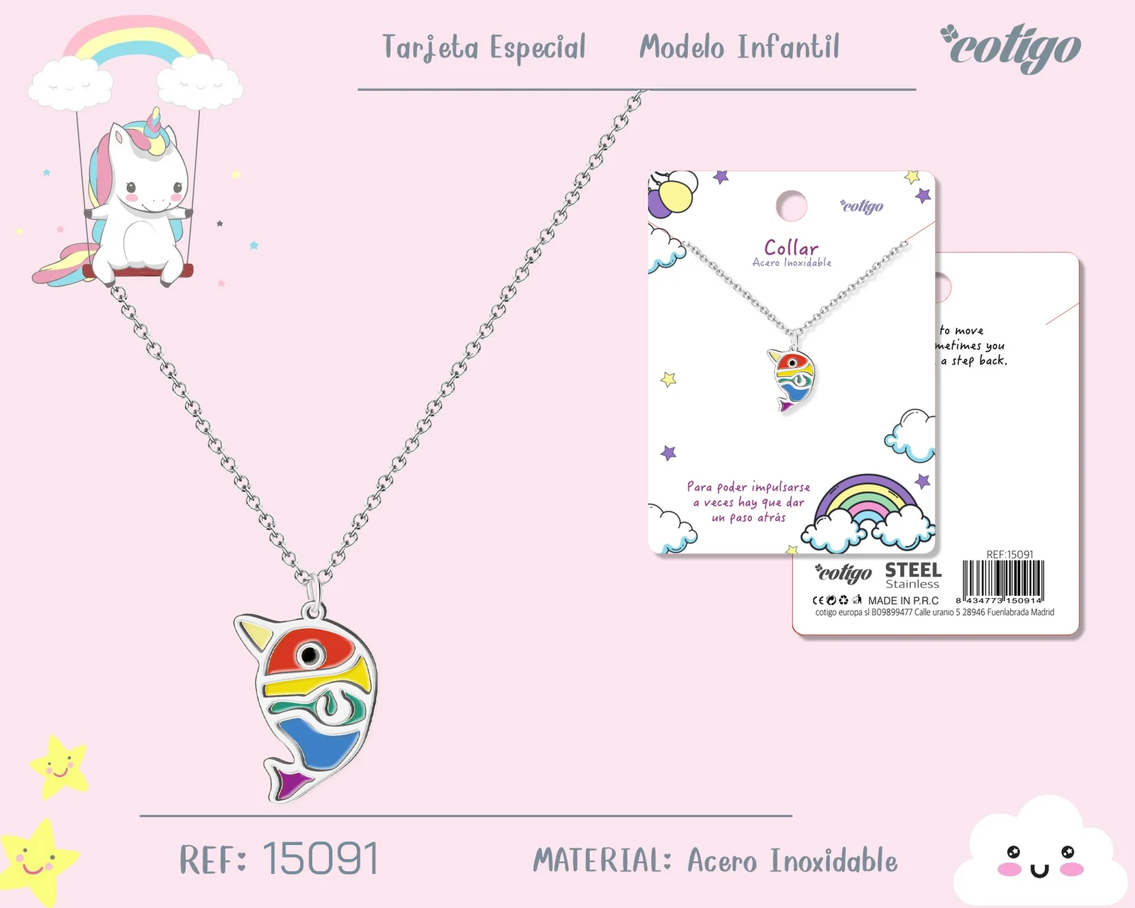 COLLAR NIÑA ACERO COLOR PLATEADO
