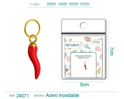 CHARM ACERO DORADO CHAPADO ORO 14 K