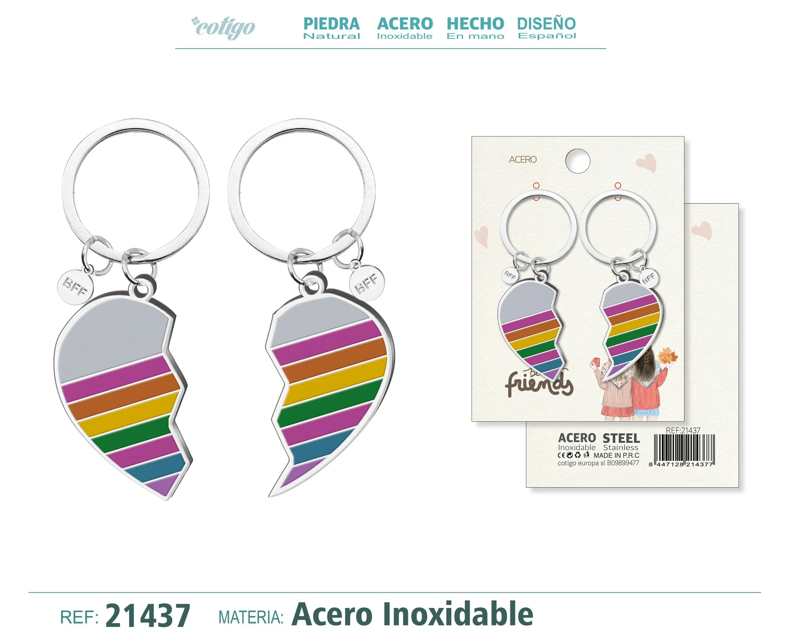 LLAVERO ACERO PARA AMISTAD