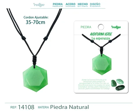 COLGANTE ESTRELLA DAVID DE PIEDRA AVENTURINA VERDE
