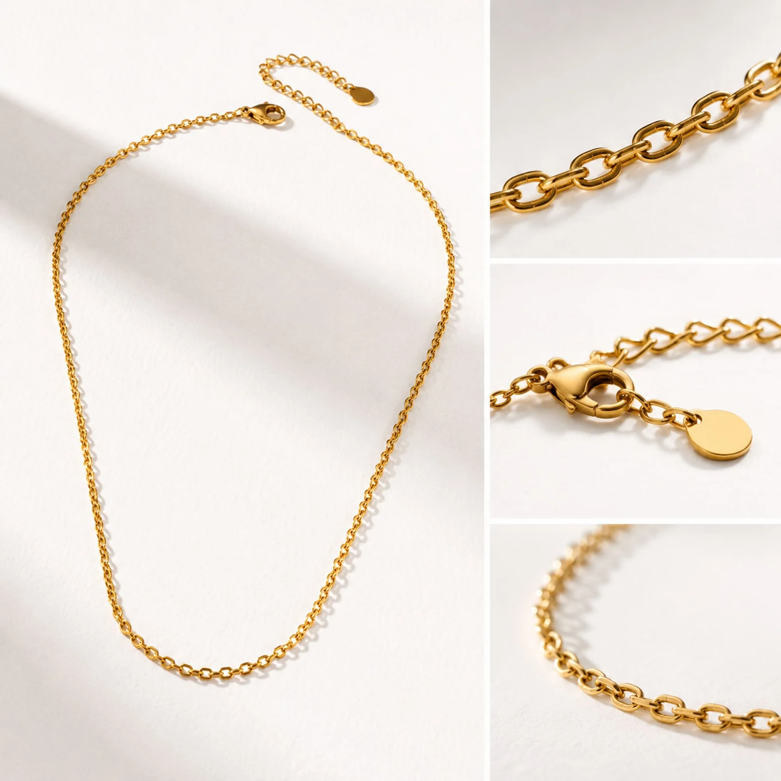 COLLAR DE CADENA ACERO DORADO