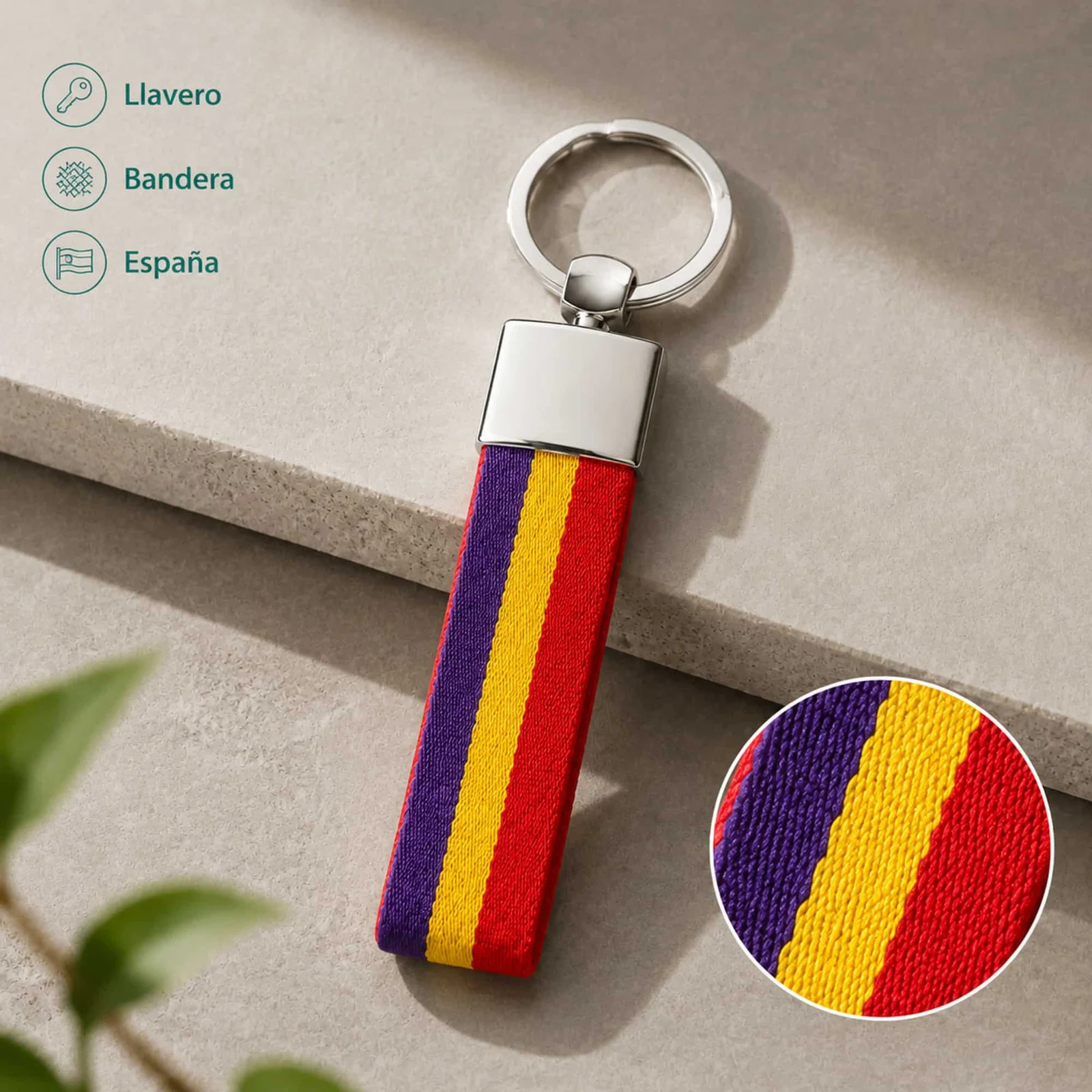 LLAVERO BANDERA ESPAÑA DE CINTA ELÁSTICA