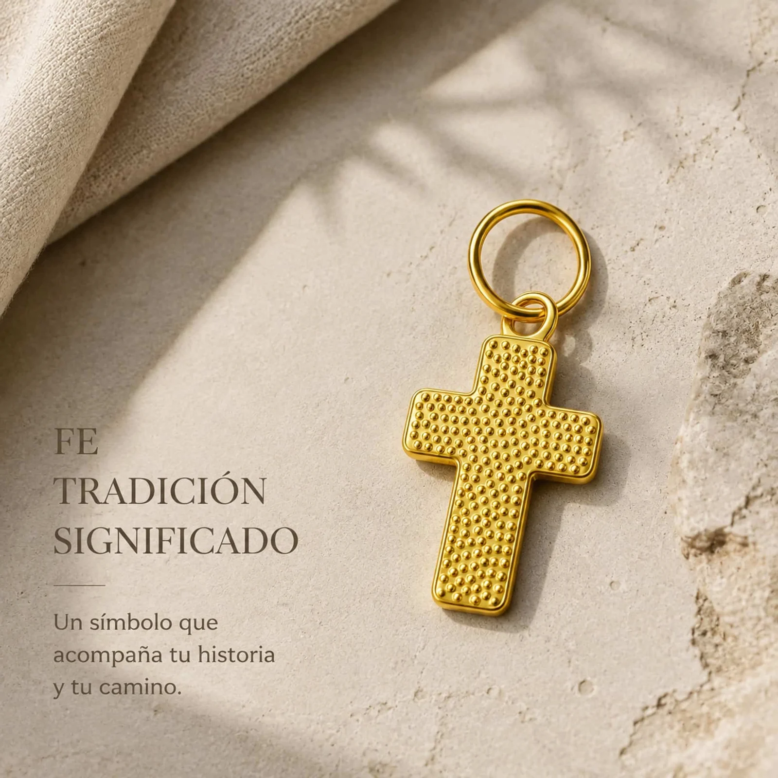 CHARM ACERO DORADO CHAPADO ORO 14 K