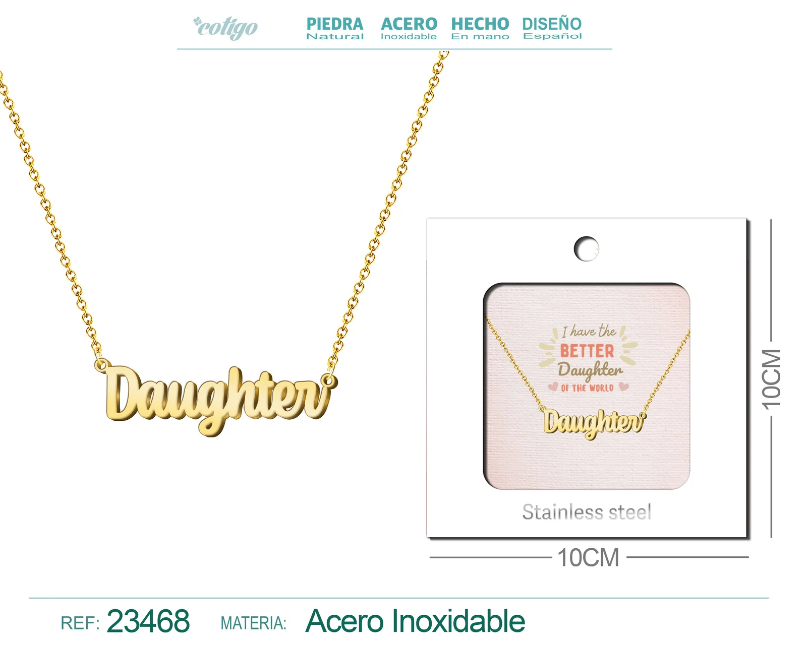 COLLAR INGLES PARA DAUGHTER ACERO CON SOBRE