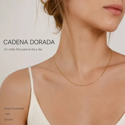 COLLAR DE CADENA ACERO DORADO