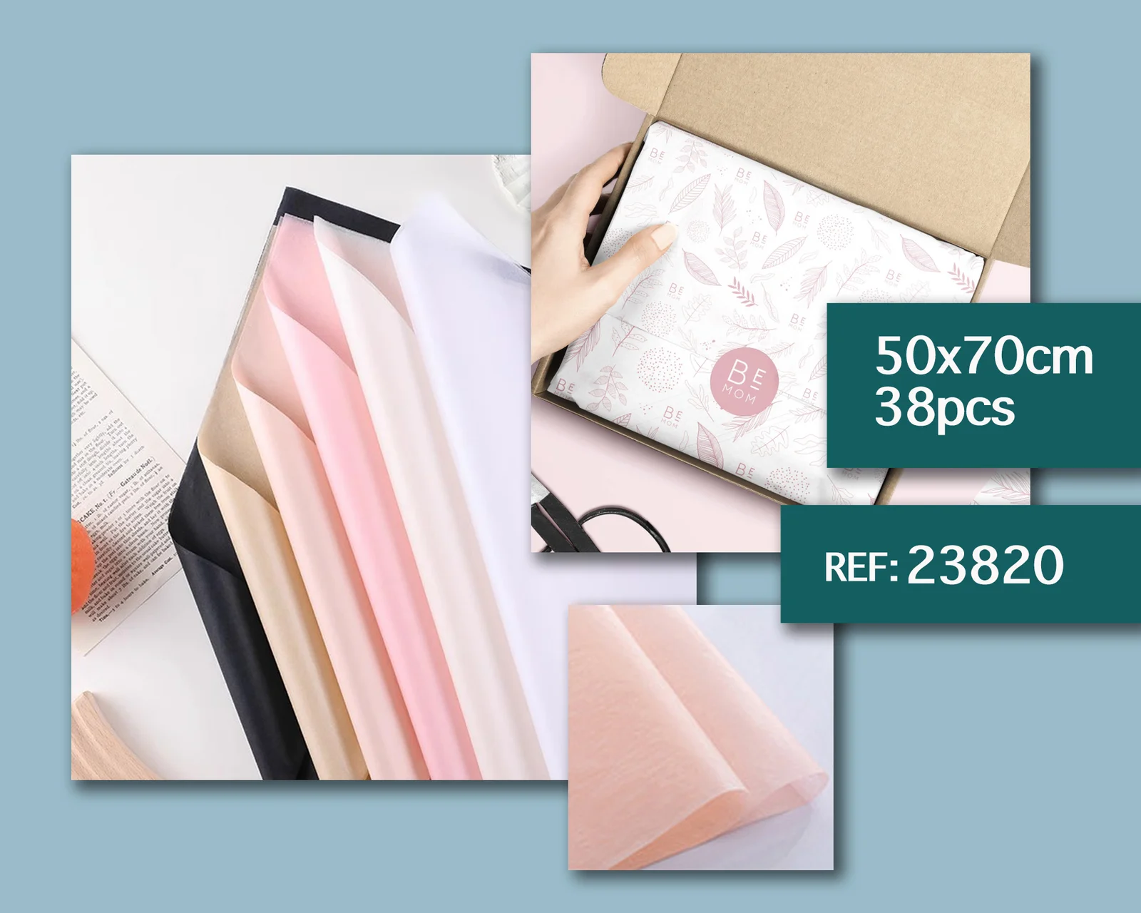 PAPEL DE SEDA PARA EMPAQUETE 50X70CM-38PCS