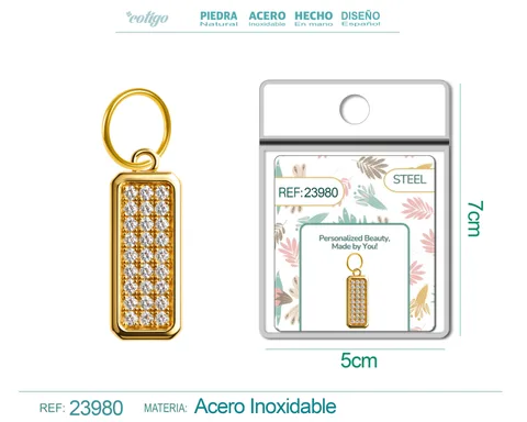 CHARM DE COBRE CHAPADO ORO 14K CON CIRCONITA