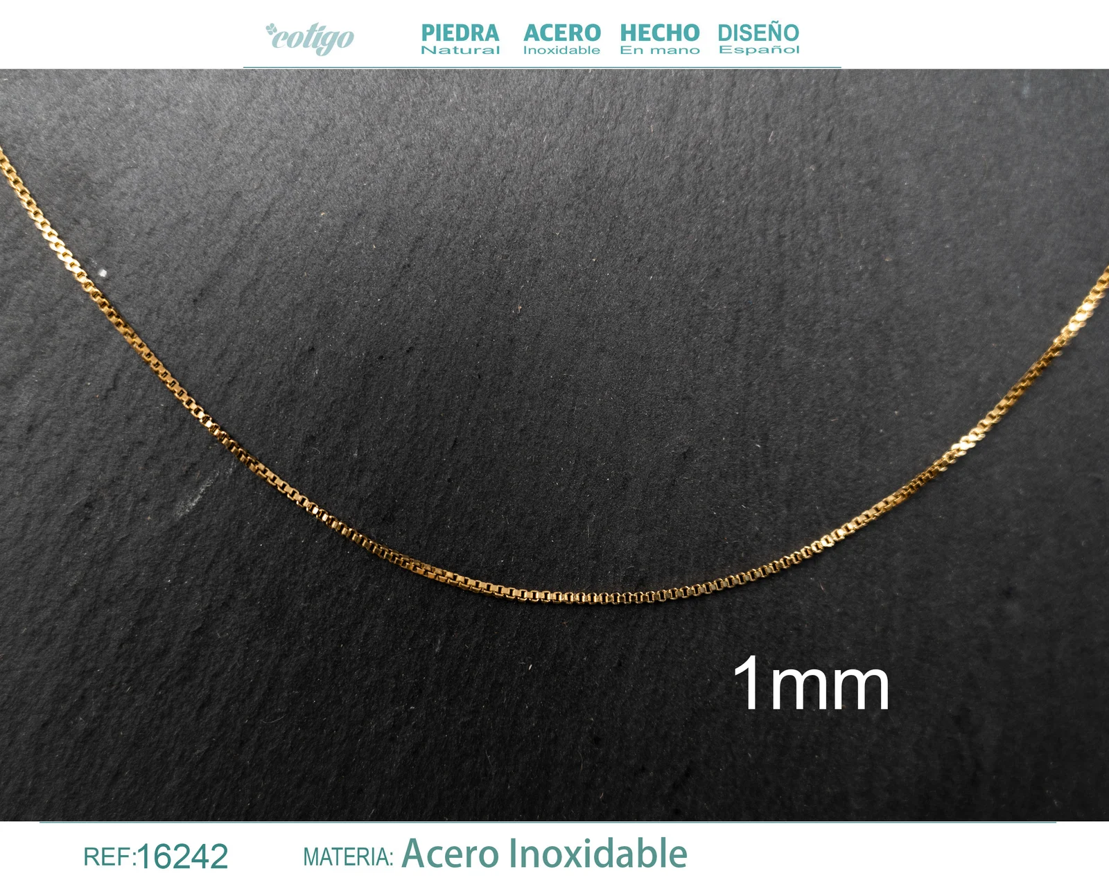 COLLAR DE CADENA ACERO DORADO