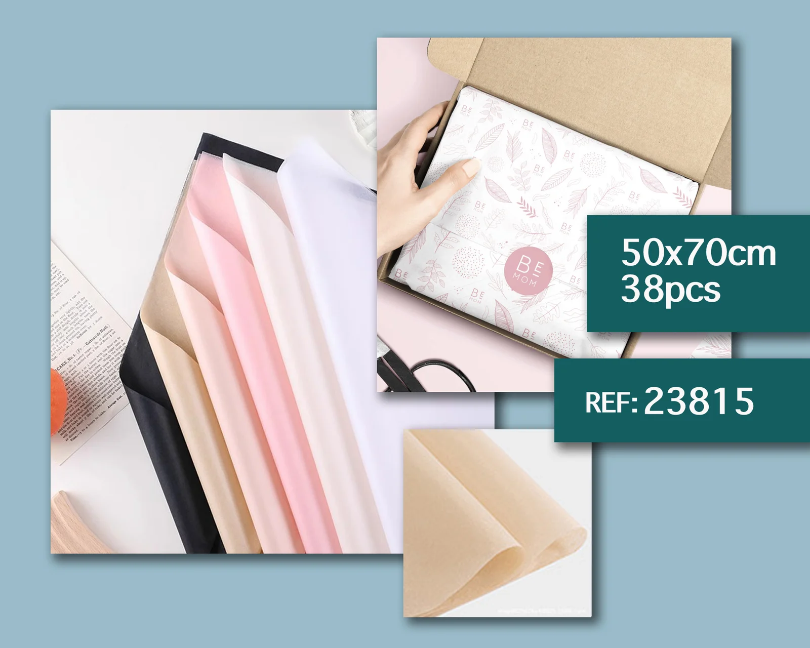 PAPEL DE SEDA PARA EMPAQUETE 50X70CM-38PCS