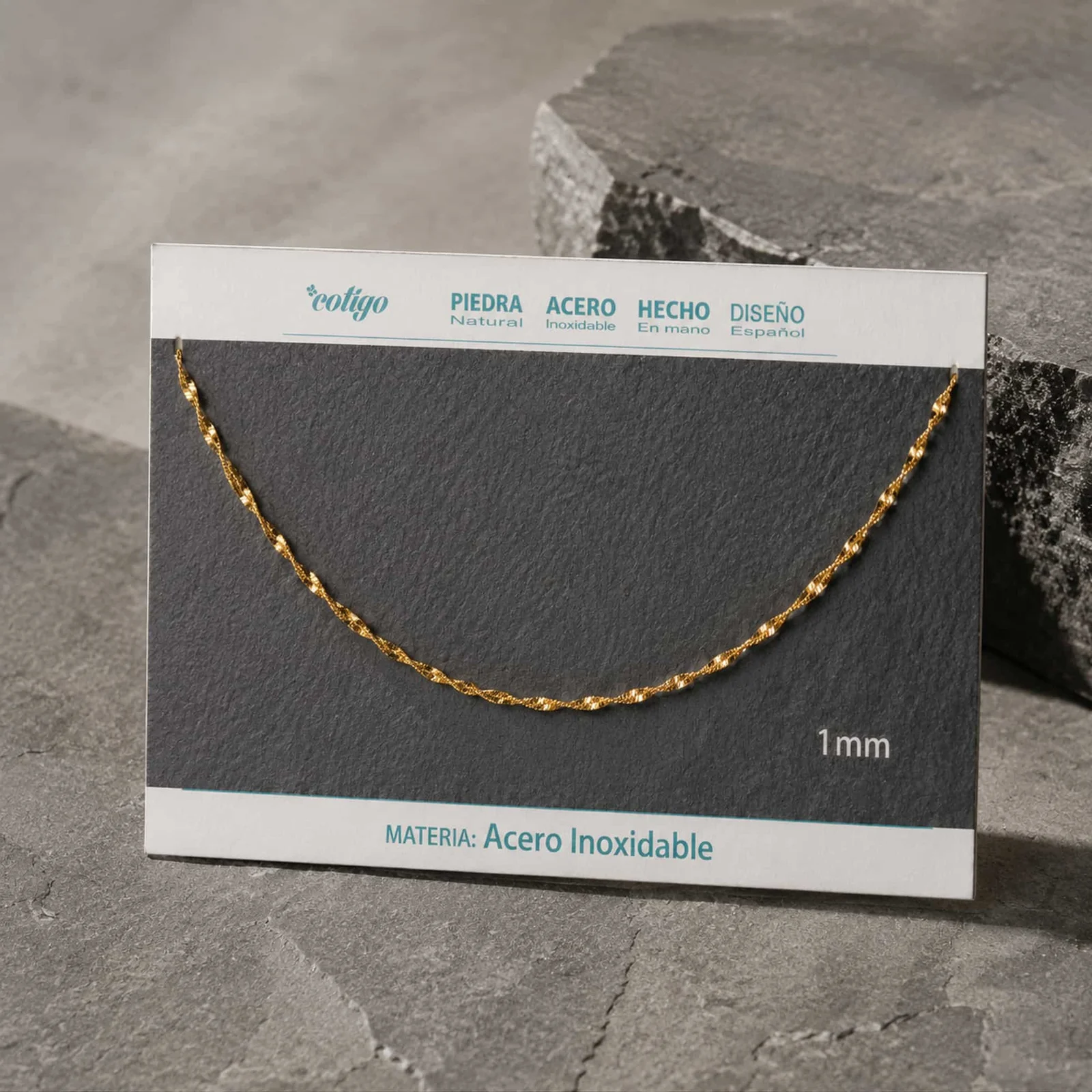 COLLAR DE CADENA ACERO DORADO