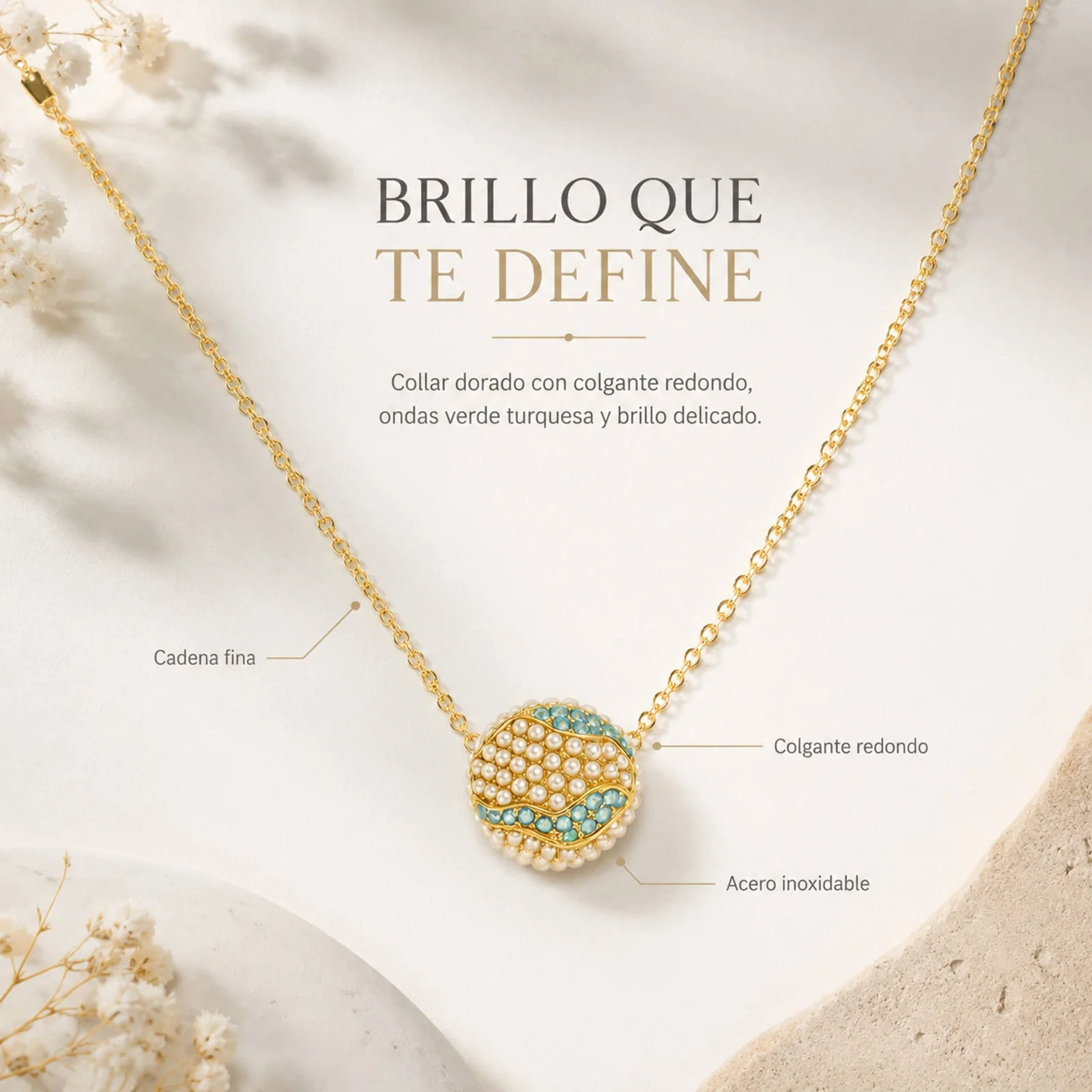 COLGANTE CHAPADO ORO 14K CON CIRCONITA