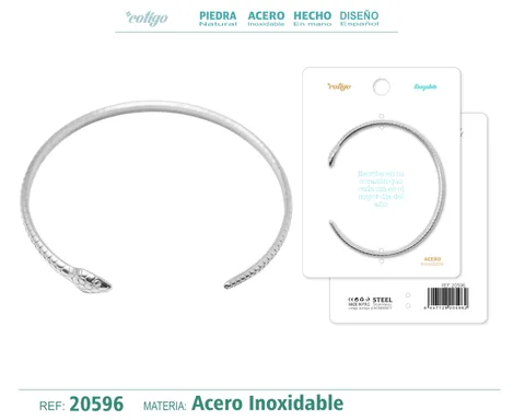 BRAZALETE ACERO COLOR PLATEADO