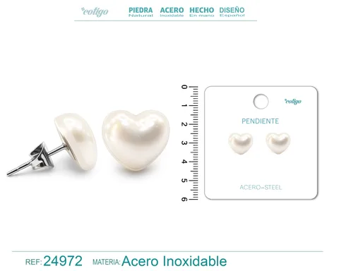 PENDIENTE DE PERLA CON ACCESORIO ACERO