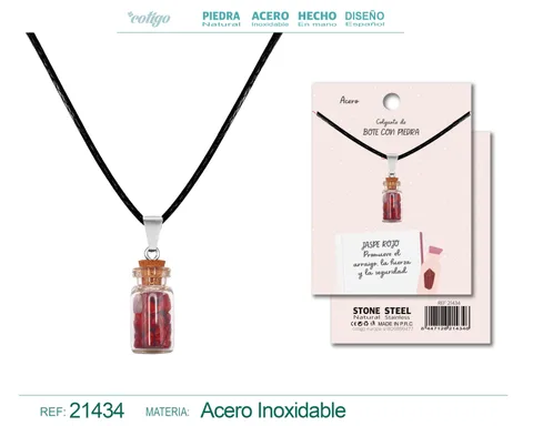 COLGANTE BOTE DE DESEO CON JASPE ROJO